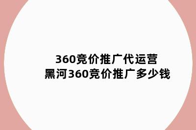 360竞价推广代运营 黑河360竞价推广多少钱